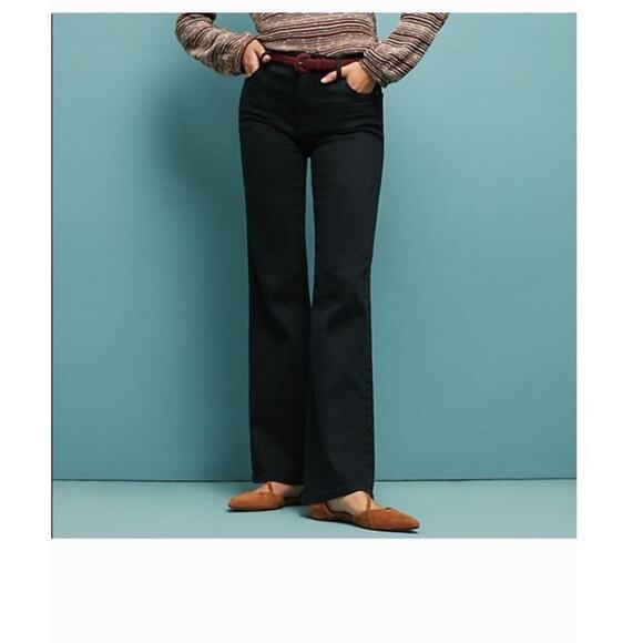 Anthropologie Pilcro High Rise Bootcut Jeans Black Flare Women's 32 Stretch - Picture 1 of 10